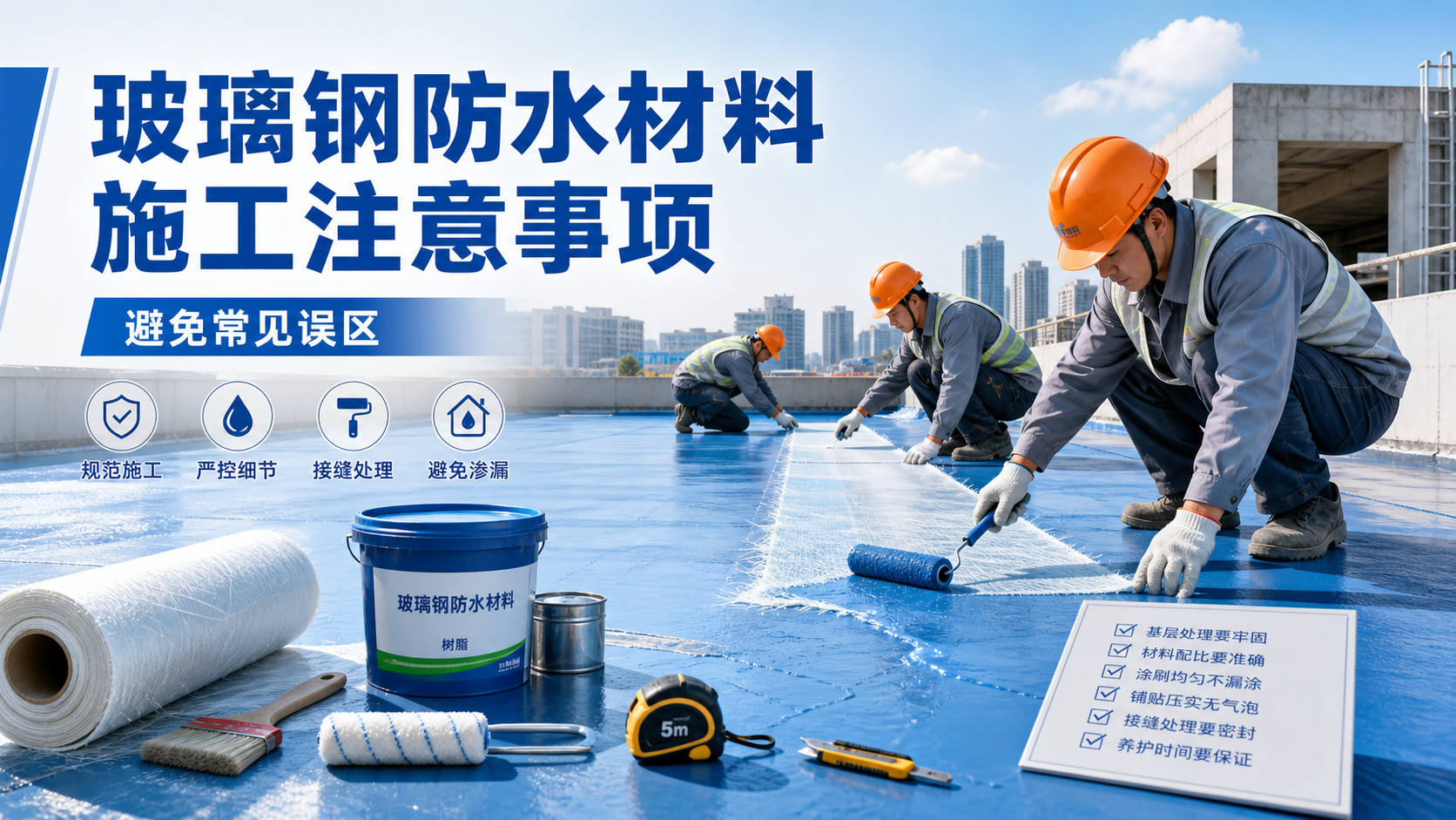 玻璃钢防水材料施工注意事项，避免常见误区 绍兴 版